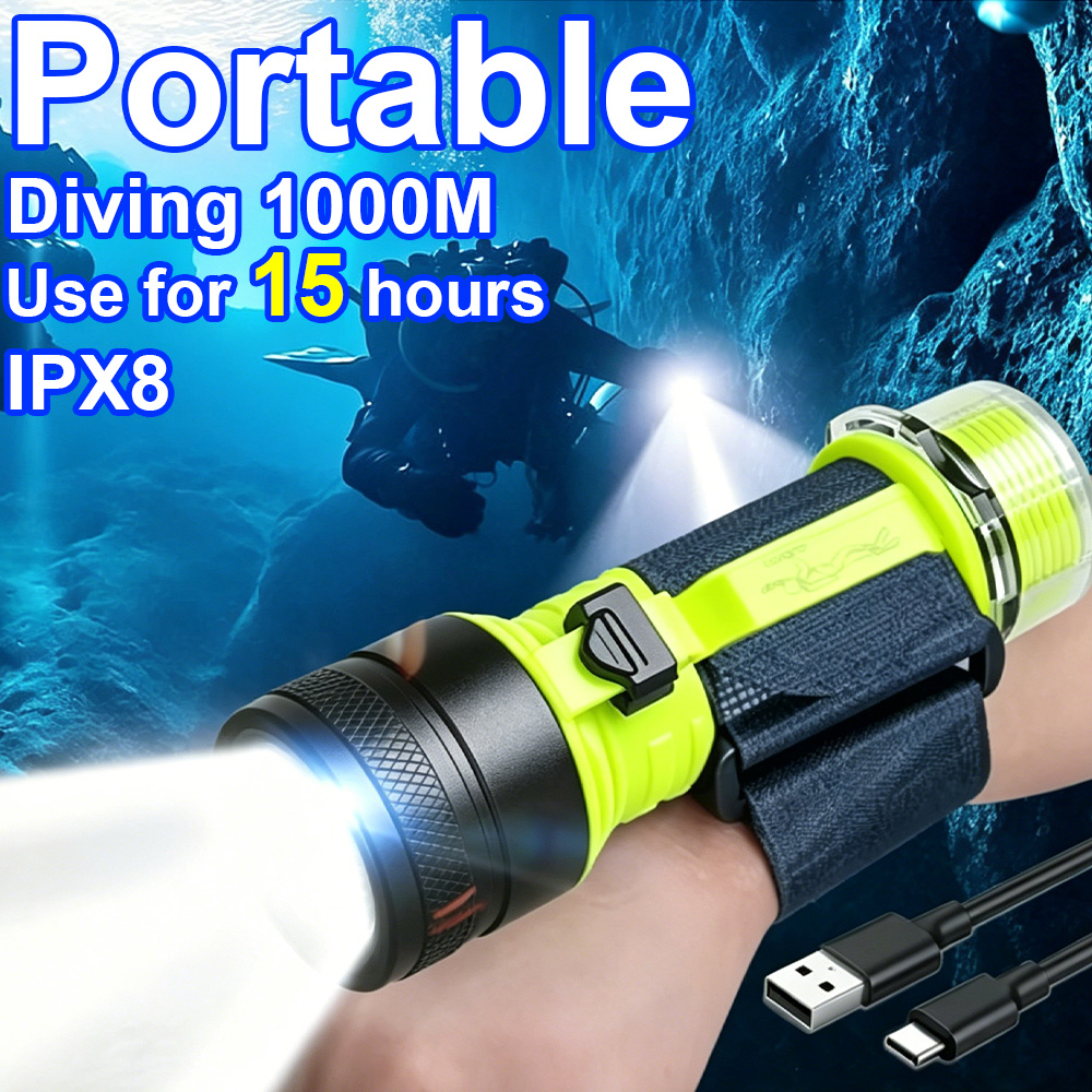 Aquatic Diving - New Portable Professional LED Diving Flashlight