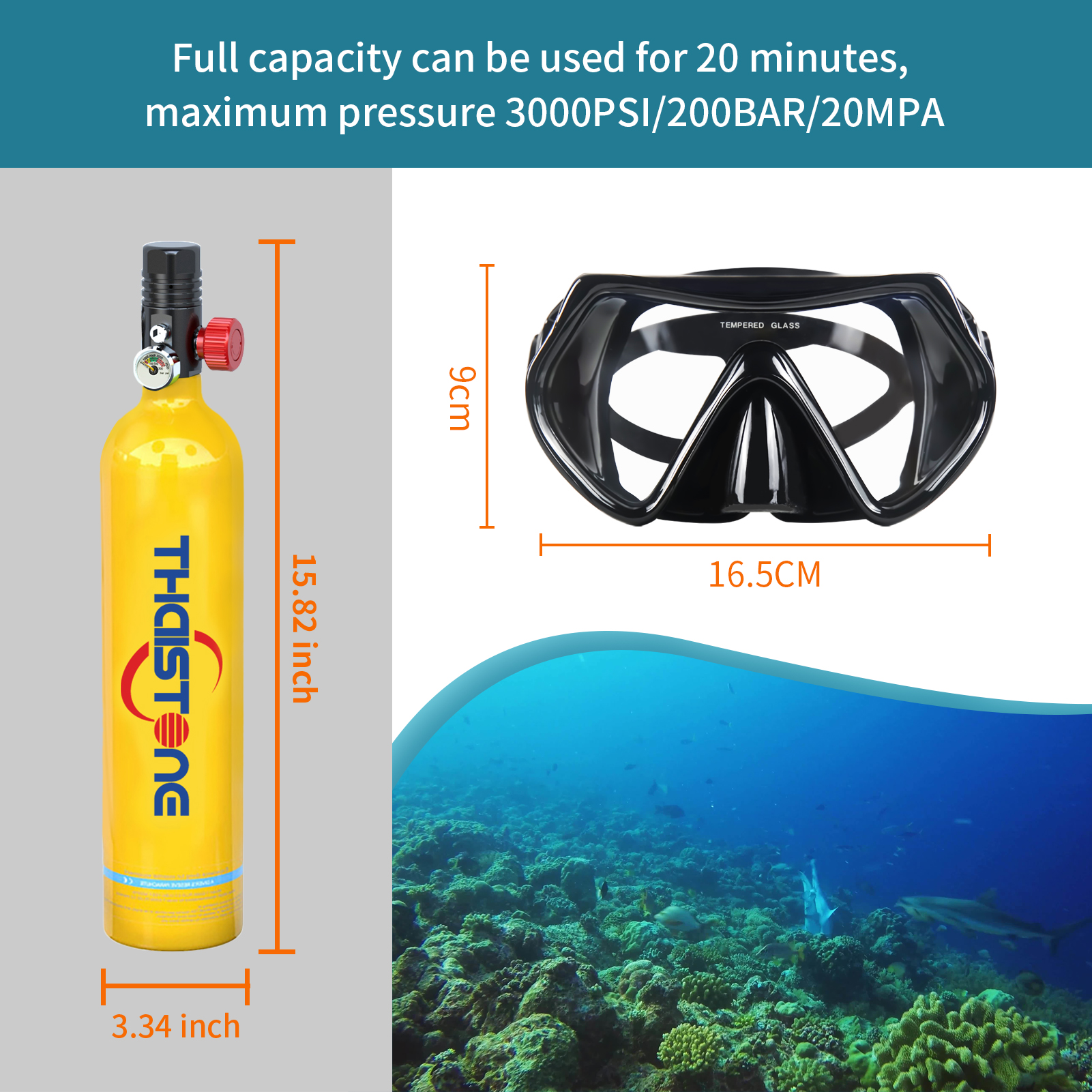 THAISTONE-1L Portable Scuba Di - Aquatic Diving avaliação e preço
