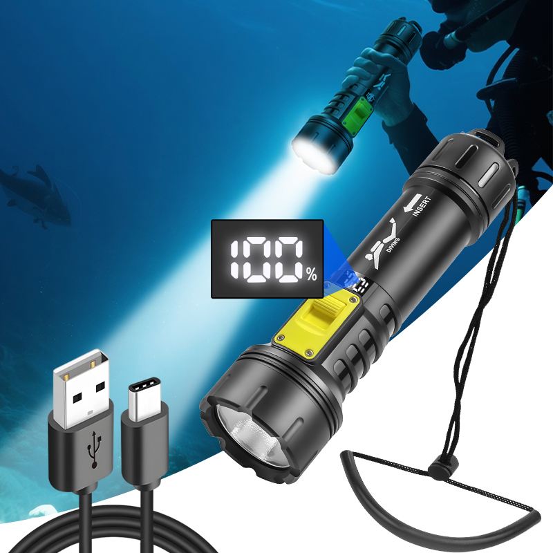 New XHP70 Diving Flashlight IP - Underwater Flashlight avaliação e preço