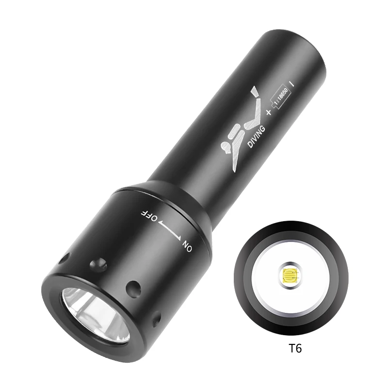 New T6 LED Diving Torch Long-R - Underwater Flashlight avaliação e preço